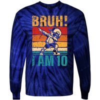 10 Year Old Birthday Dabbing Boy Bruh ItS My 10th Birthday Tie-Dye Long Sleeve Shirt