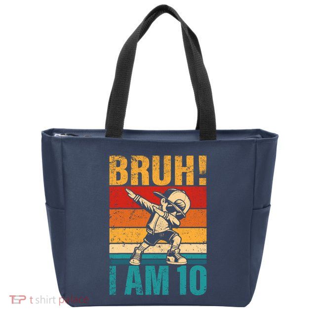 10 Year Old Birthday Dabbing Boy Bruh ItS My 10th Birthday Zip Tote Bag