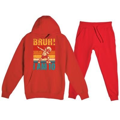 10 Year Old Birthday Dabbing Boy Bruh ItS My 10th Birthday Premium Hooded Sweatsuit Set