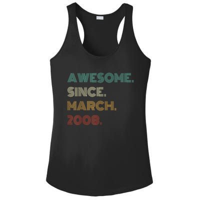 15 Years Old Awesome Since March 2008 15th Birthday Ladies PosiCharge Competitor Racerback Tank