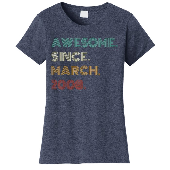 15 Years Old Awesome Since March 2008 15th Birthday Women's T-Shirt