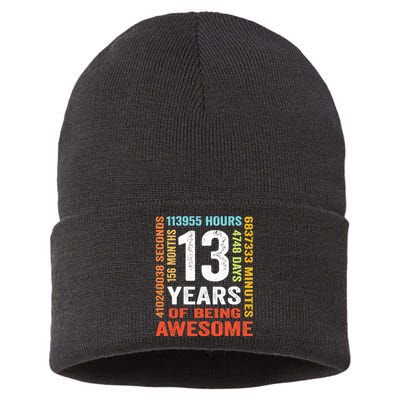 13 Years Old 13th Birthday Gift Vintage 156 Month Boy Girl Sustainable Knit Beanie