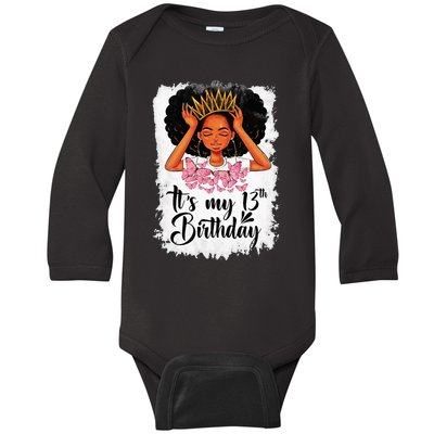 13 Year Old Gift Women Teenager Its My 13th Birthday Baby Long Sleeve Bodysuit