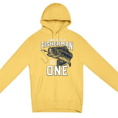 1 Year Old Fishing Birthday Party Fisherman 1st Gift For Premium Pullover Hoodie