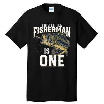 1 Year Old Fishing Birthday Party Fisherman 1st Gift For Tall T-Shirt