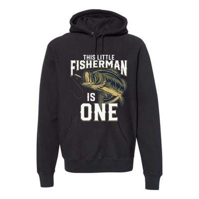 1 Year Old Fishing Birthday Party Fisherman 1st Gift For Premium Hoodie