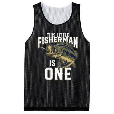 1 Year Old Fishing Birthday Party Fisherman 1st Gift For Mesh Reversible Basketball Jersey Tank