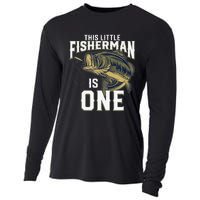 1 Year Old Fishing Birthday Party Fisherman 1st Gift For Cooling Performance Long Sleeve Crew