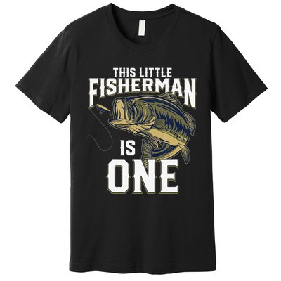 1 Year Old Fishing Birthday Party Fisherman 1st Gift For Premium T-Shirt