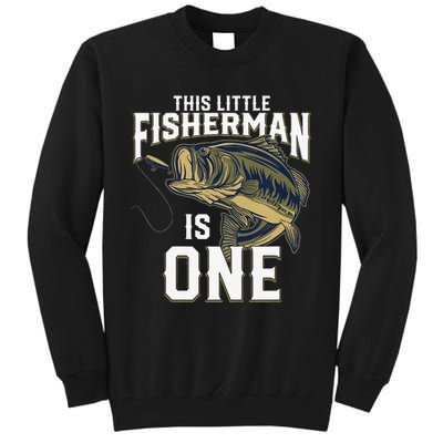 1 Year Old Fishing Birthday Party Fisherman 1st Gift For Tall Sweatshirt