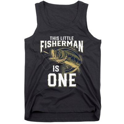 1 Year Old Fishing Birthday Party Fisherman 1st Gift For Tank Top