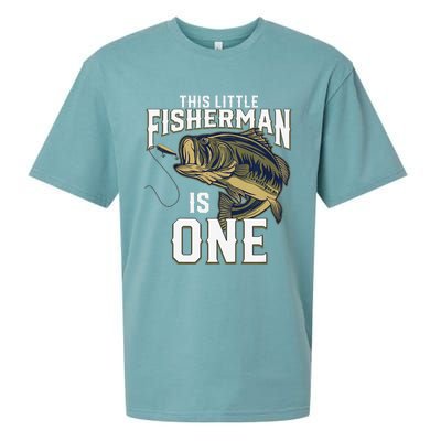 1 Year Old Fishing Birthday Party Fisherman 1st Gift For Sueded Cloud Jersey T-Shirt