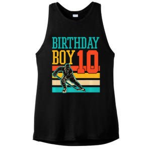 10 Year Old Ice Hockey Themed Birthday Party 10th  Gift Ladies PosiCharge Tri-Blend Wicking Tank