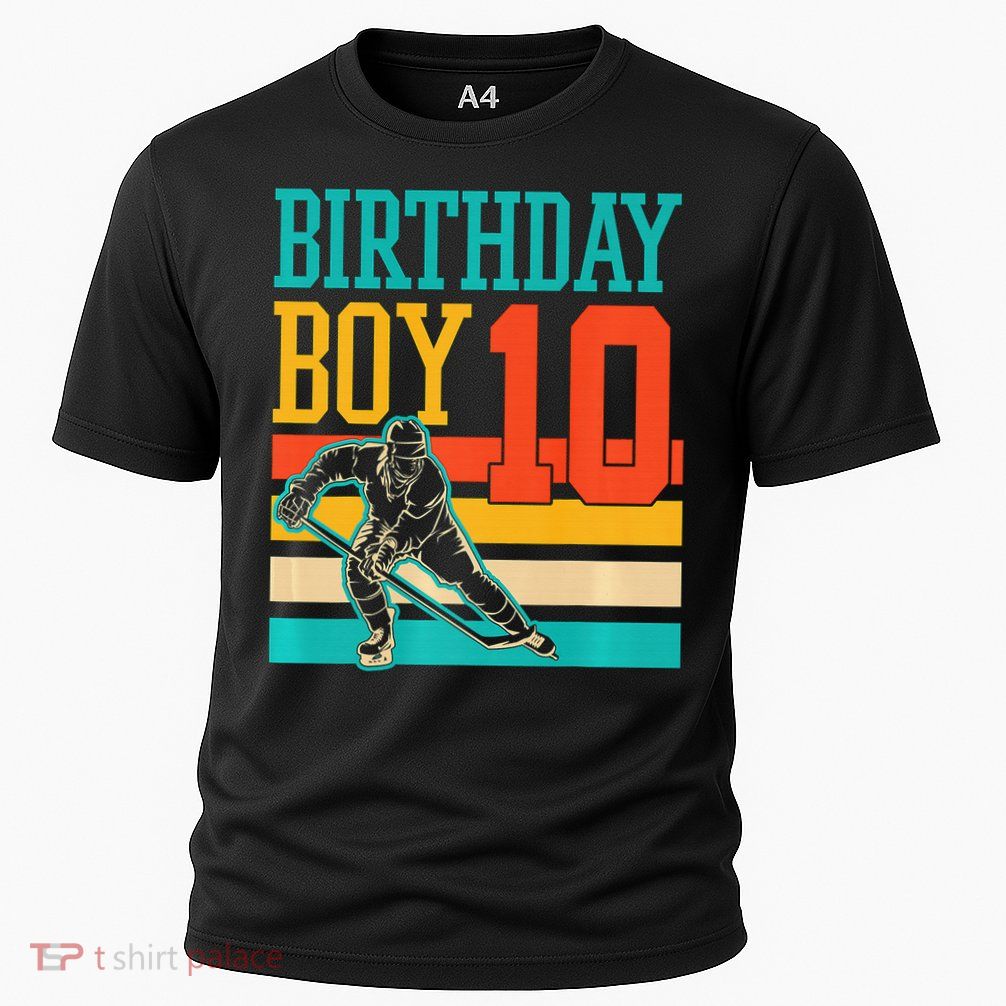 10 Year Old Ice Hockey Themed Birthday Party 10th  Gift Performance Shirt