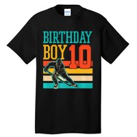 10 Year Old Ice Hockey Themed Birthday Party 10th  Gift Tall T-Shirt