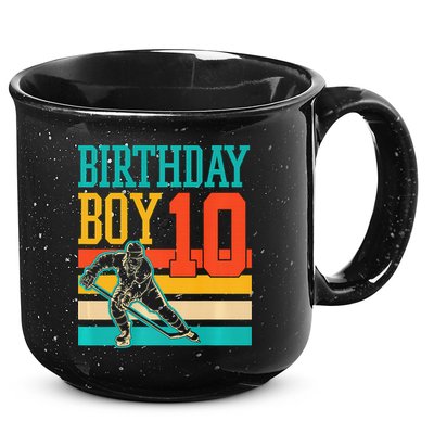 10 Year Old Ice Hockey Themed Birthday Party 10th  Gift 15oz Campfire Ceramic Mug