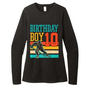 10 Year Old Ice Hockey Themed Birthday Party 10th  Gift Womens CVC Long Sleeve Shirt