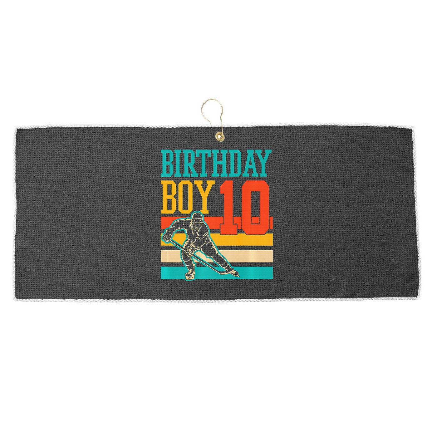 10 Year Old Ice Hockey Themed Birthday Party 10th  Gift Large Microfiber Waffle Golf Towel
