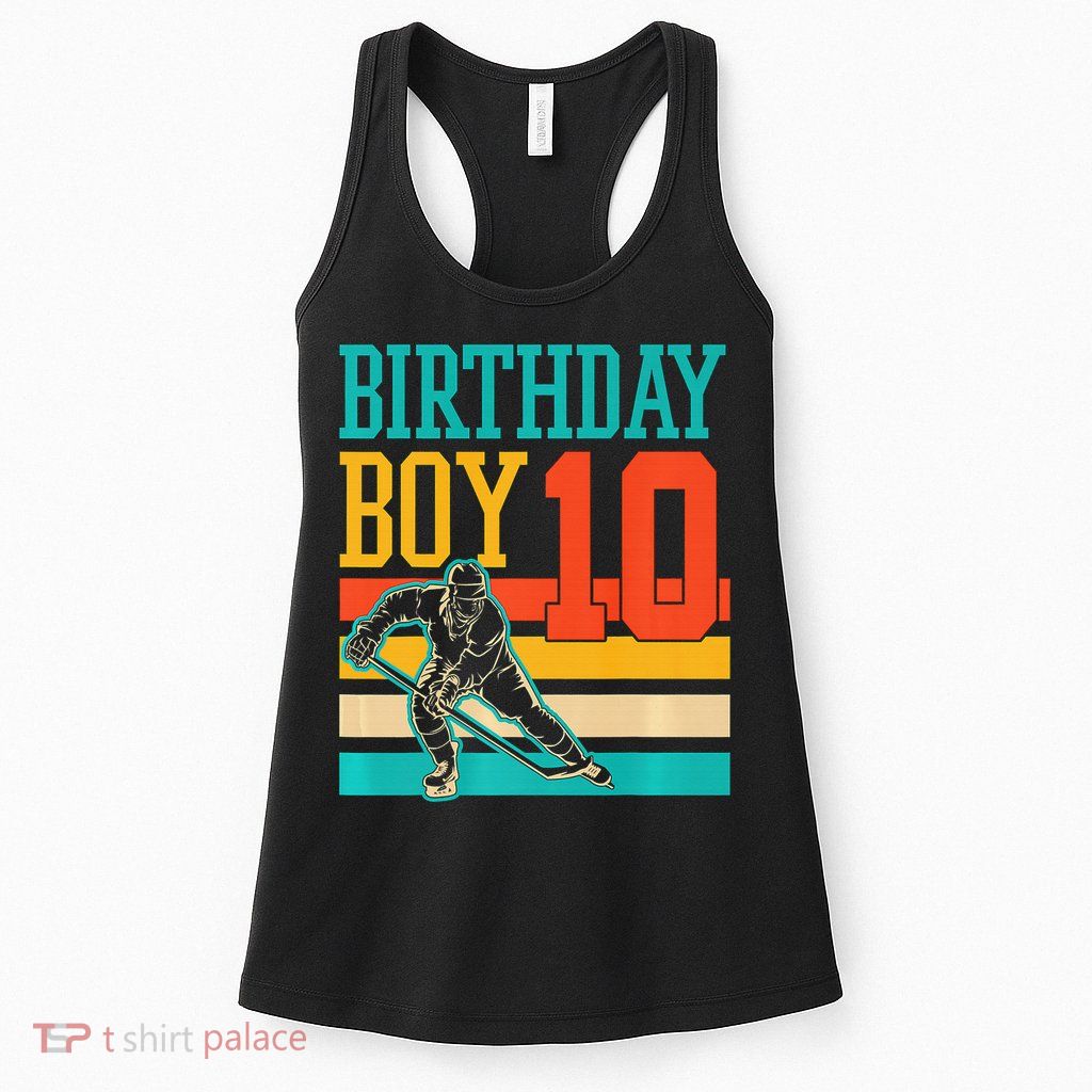 10 Year Old Ice Hockey Themed Birthday Party 10th  Gift Womens Tank Top