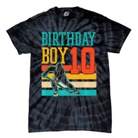 10 Year Old Ice Hockey Themed Birthday Party 10th  Gift Tie-Dye T-Shirt