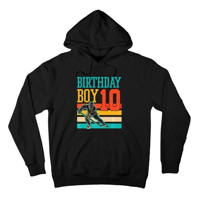 10 Year Old Ice Hockey Themed Birthday Party 10th  Gift Tall Hoodie