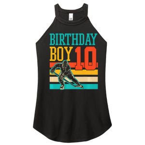 10 Year Old Ice Hockey Themed Birthday Party 10th  Gift Women's Perfect Tri Rocker Tank