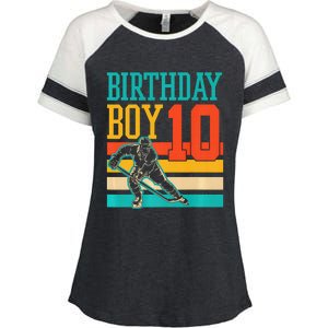 10 Year Old Ice Hockey Themed Birthday Party 10th  Gift Enza Ladies Jersey Colorblock Tee