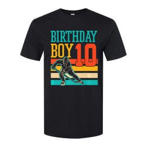 10 Year Old Ice Hockey Themed Birthday Party 10th  Gift Softstyle CVC T-Shirt