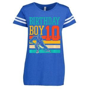 10 Year Old Ice Hockey Themed Birthday Party 10th  Gift Enza Ladies Jersey Football T-Shirt