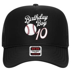 10 Years Old Baseball Themed 10th Birthday Party Sports High Crown Mesh Back Trucker Hat