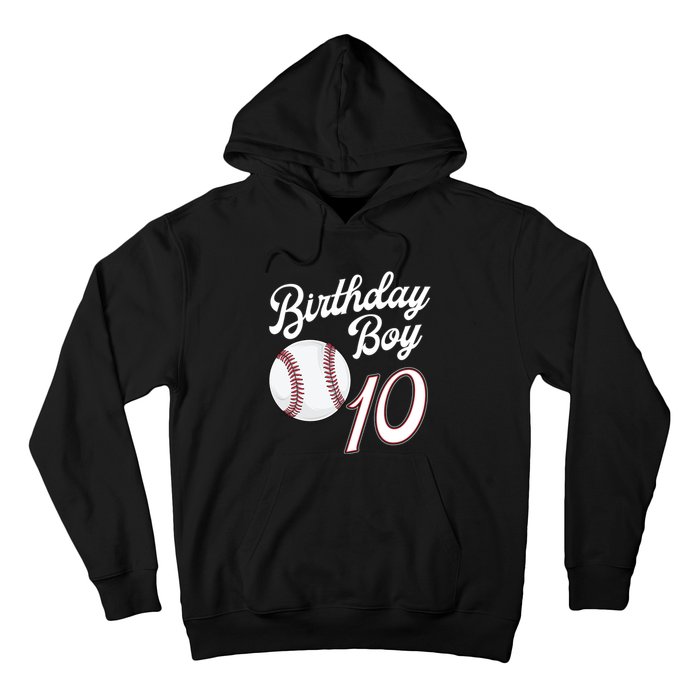 10 Years Old Baseball Themed 10th Birthday Party Sports Hoodie