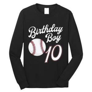 10 Years Old Baseball Themed 10th Birthday Party Sports Long Sleeve Shirt