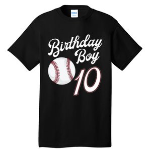 10 Years Old Baseball Themed 10th Birthday Party Sports Tall T-Shirt