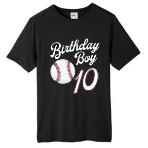 10 Years Old Baseball Themed 10th Birthday Party Sports Tall Fusion ChromaSoft Performance T-Shirt