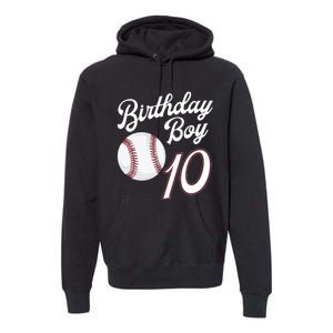 10 Years Old Baseball Themed 10th Birthday Party Sports Premium Hoodie