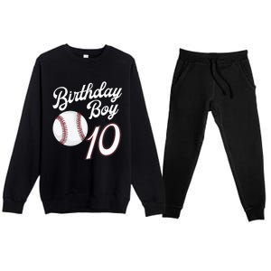 10 Years Old Baseball Themed 10th Birthday Party Sports Premium Crewneck Sweatsuit Set