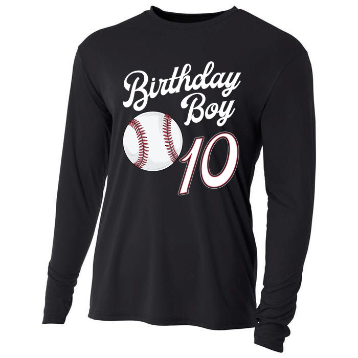 10 Years Old Baseball Themed 10th Birthday Party Sports Cooling Performance Long Sleeve Crew