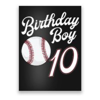 10 Years Old Baseball Themed 10th Birthday Party Sports Poster