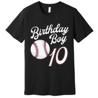 10 Years Old Baseball Themed 10th Birthday Party Sports Premium T-Shirt