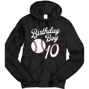 10 Years Old Baseball Themed 10th Birthday Party Sports Tie Dye Hoodie