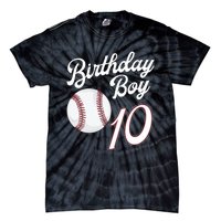 10 Years Old Baseball Themed 10th Birthday Party Sports Tie-Dye T-Shirt