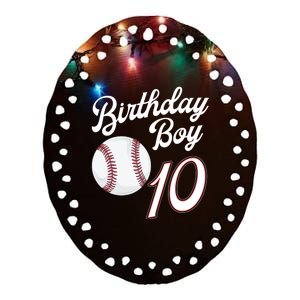 10 Years Old Baseball Themed 10th Birthday Party Sports Ceramic Oval Ornament