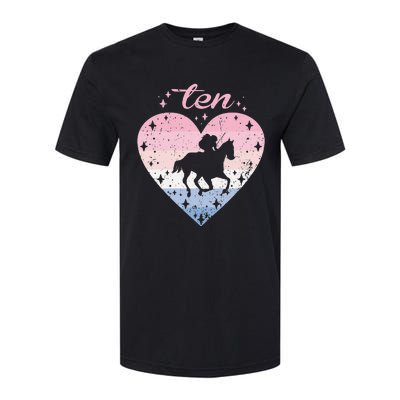 10 Year Old Cute Horse Riding Birthday 10th Bday Softstyle® CVC T-Shirt