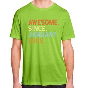 18 Years Old Awesome Since January 2005 18th 18 Birthday Adult ChromaSoft Performance T-Shirt