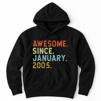 18 Years Old Awesome Since January 2005 18th 18 Birthday Hoodie