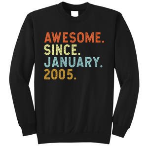 18 Years Old Awesome Since January 2005 18th 18 Birthday Sweatshirt