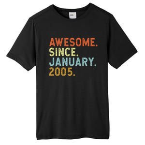 18 Years Old Awesome Since January 2005 18th 18 Birthday Tall Fusion ChromaSoft Performance T-Shirt