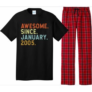 18 Years Old Awesome Since January 2005 18th 18 Birthday Pajama Set