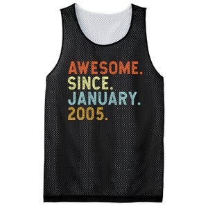 18 Years Old Awesome Since January 2005 18th 18 Birthday Mesh Reversible Basketball Jersey Tank