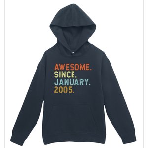 18 Years Old Awesome Since January 2005 18th 18 Birthday Urban Pullover Hoodie